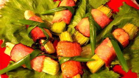 рулетики-букетики под сыром джюгас