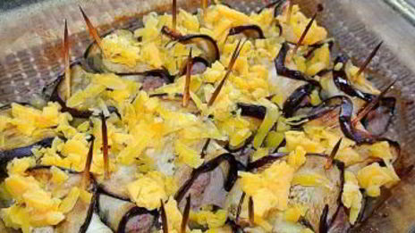 рулетики из баклажанов с фаршем