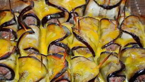 рулетики из баклажанов с фаршем