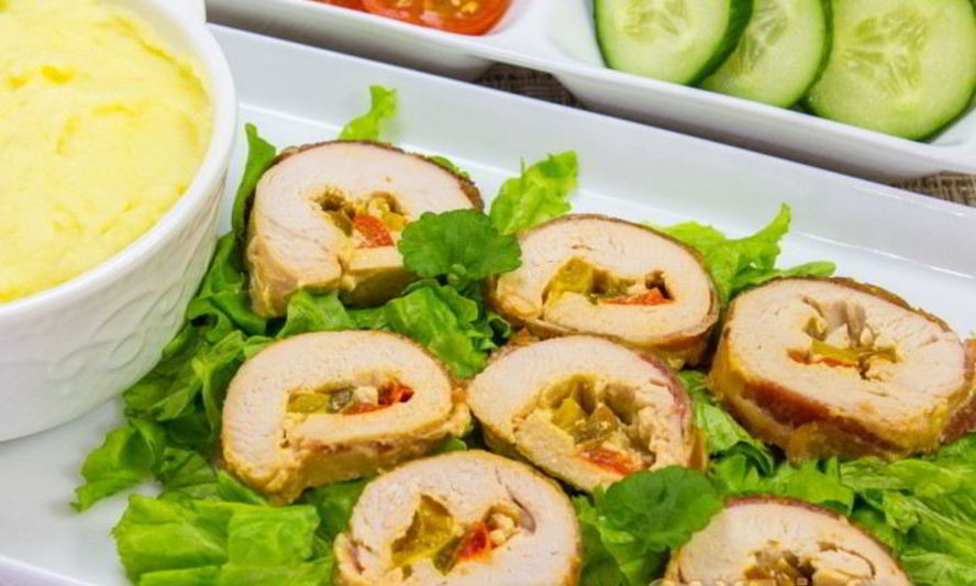 Рецепт рулетиков из индейки с болгарским перцем