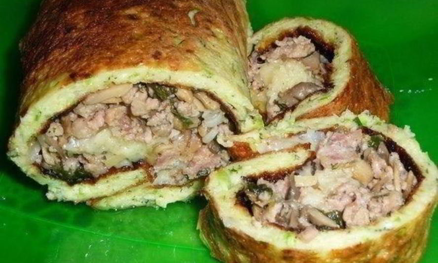 Рецепт рулетиков из кабачков с мясной начинкой