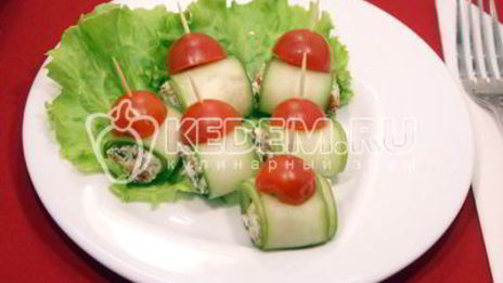 рулетики из огурцов с начинкой