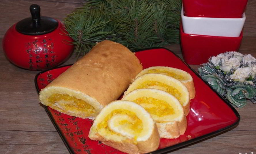 Рецепт сладкого новогоднего рулета