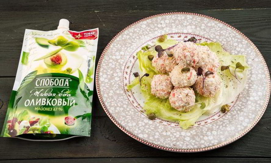 Рецепт салата-закуски елочные шарики