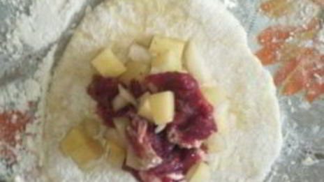 самса с мясом и картошкой