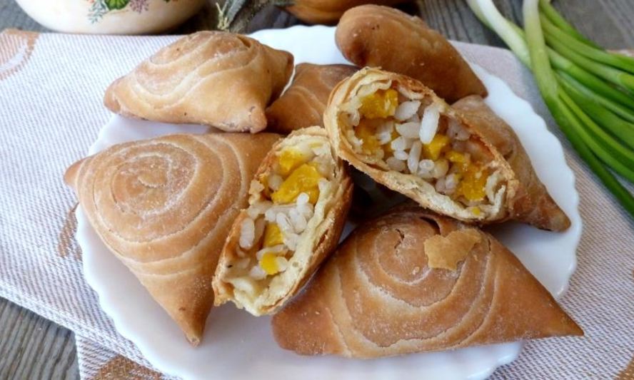 Рецепт самсы с тыквой и рисом