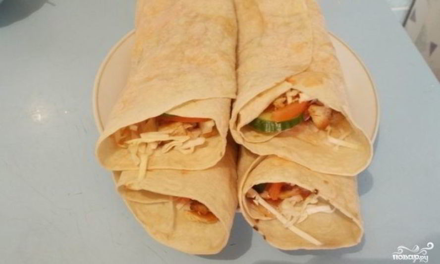 Рецепт домашней шаурмы с курицей в лаваше