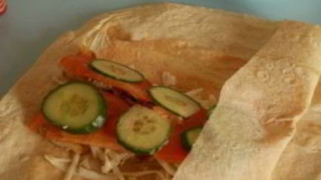 домашняя шаурма с курицей в лаваше