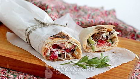 шаурма с говядиной по-домашнему