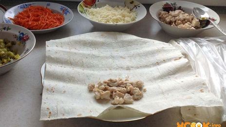 шаурма с курицей в лаваше