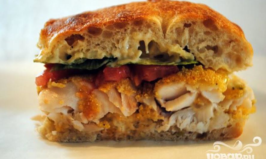 Рецепт сэндвича с рыбой и соусом