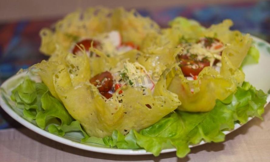 Рецепт сырных корзинок для салата