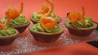 Крем из авокадо в тарталетках