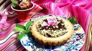 Миндальные тарталетки с шоколадной начинкой