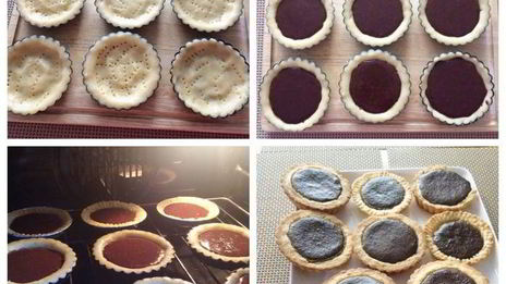 миндальные тарталетки с шоколадной начинкой