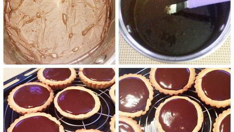 миндальные тарталетки с шоколадной начинкой