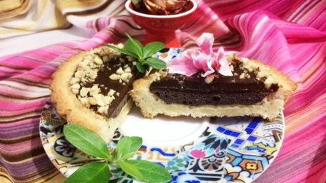 миндальные тарталетки с шоколадной начинкой