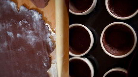 шоколадные тарталетки с шоколадно-кофейным кремом