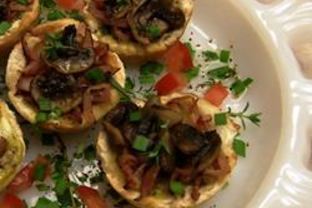 Тарталетки из хлеба с грибами