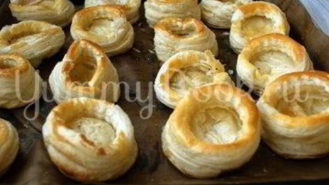 тарталетки из слоеного теста с начинкой