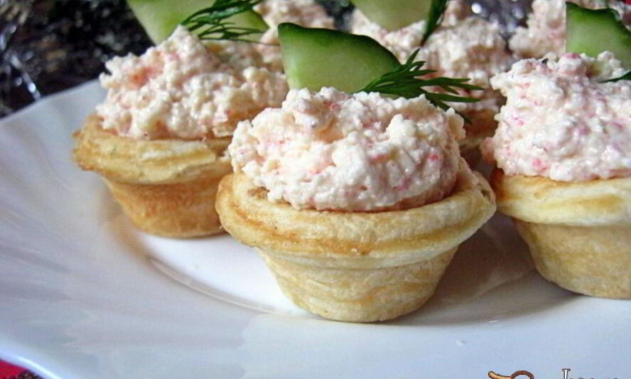 Рецепт тарталеток с крабовым паштетом