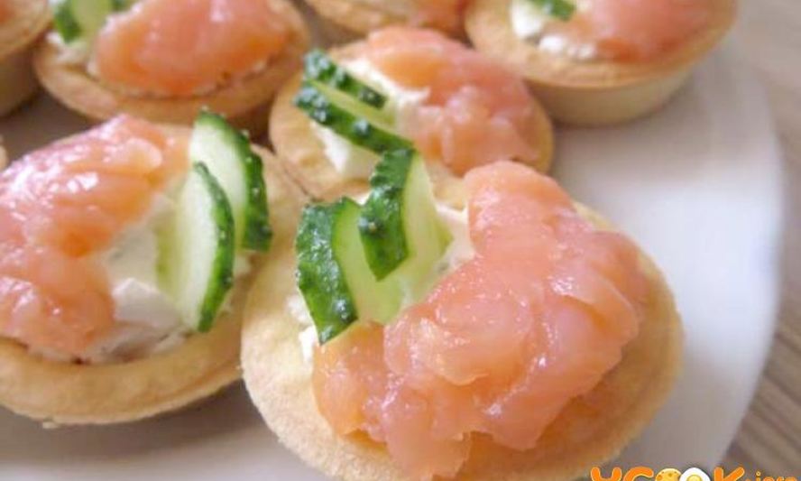 Рецепт тарталеток с творожным сыром и семгой