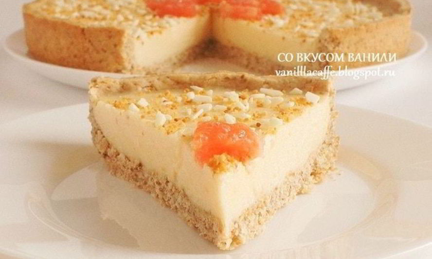 Рецепт миндального тарта с грейпфрутовым кремом, белым шоколадом и маскарпоне