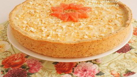 миндальный тарт с грейпфрутовым кремом, белым шоколадом и маскарпоне