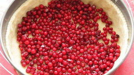 тарт с брусникой и нежным кремом с белым шоколадом