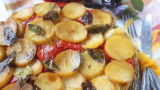 Тарт с картофелем, сыром и помидорами