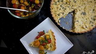 Тарт с кукурузой и базиликом