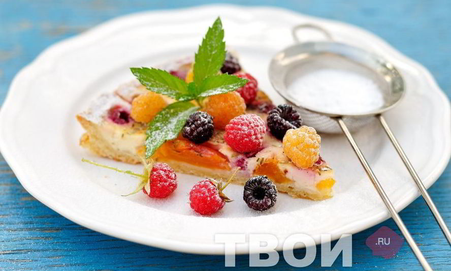 Рецепт тарта с малиной, нектаринами и тимьяном