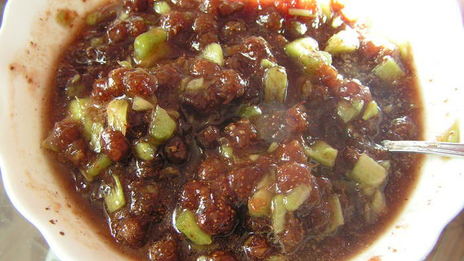 тарт с ревенем и земляничным вареньем