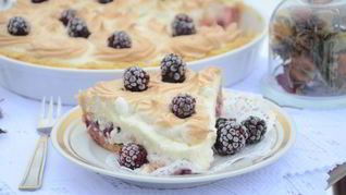 Творожный тарт с персиками