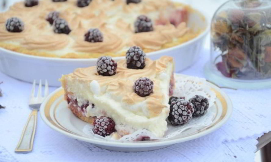 Рецепт творожного тарта с персиками