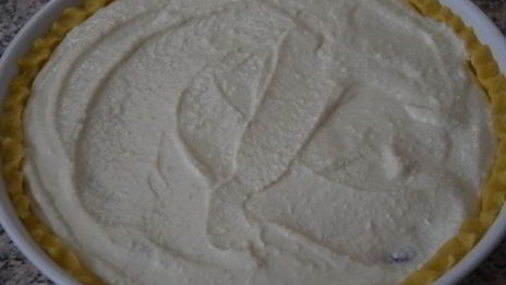 творожный тарт с персиками