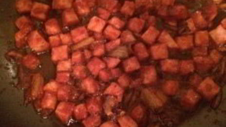 тосты с ветчиной и овощами