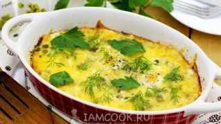 Яичница с беконом и сыром