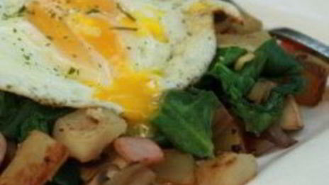 яичница с грибами на завтрак