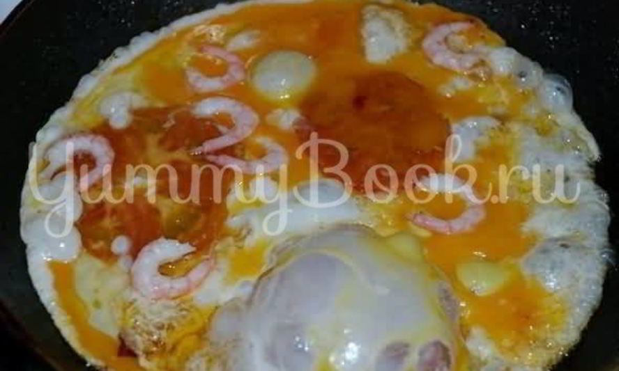 Рецепт яичницы с креветками