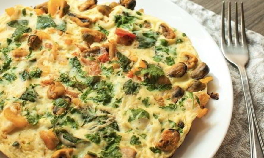 Рецепт яичницы с мидиями