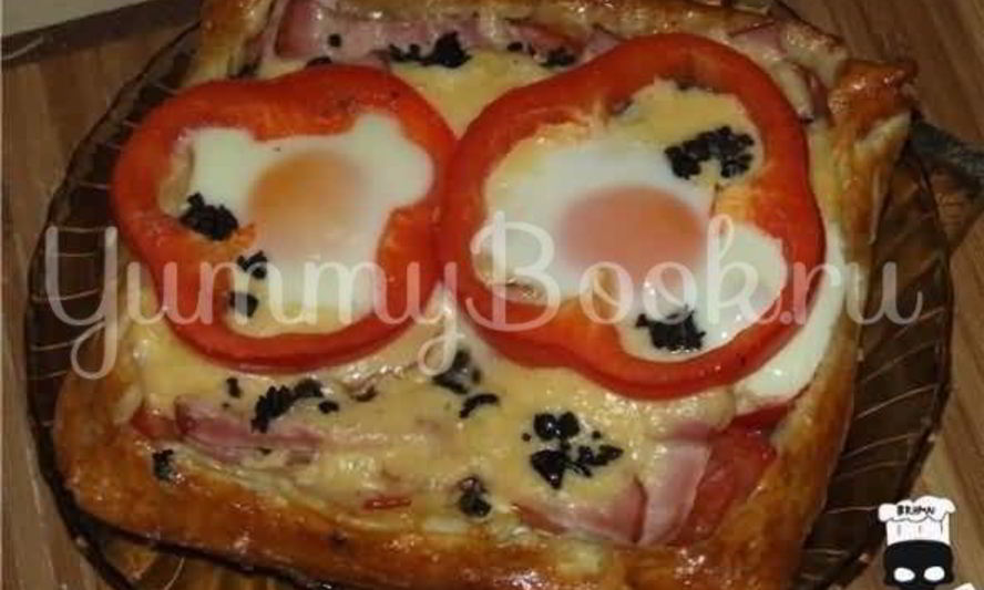 Рецепт яичницы в слоеном тесте