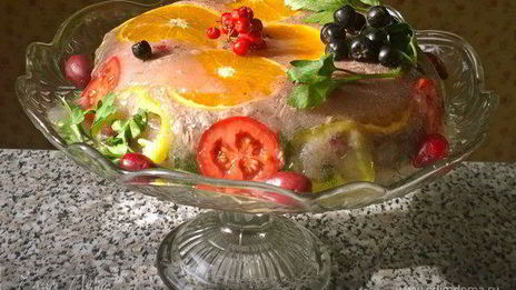 праздничное заливное из утки с брусникой утиная история