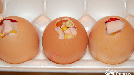 яйца фаберже — заливное в яичной скорлупе