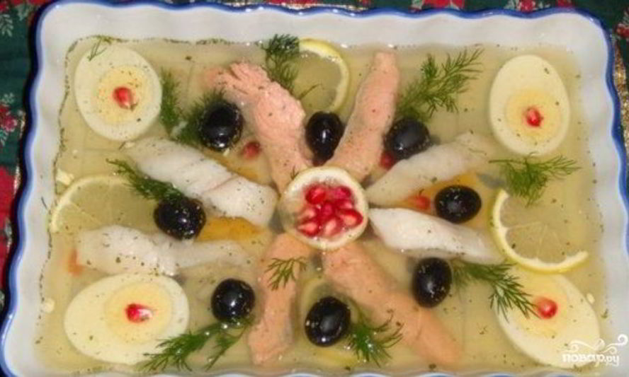 Рецепт заливного из красной рыбы