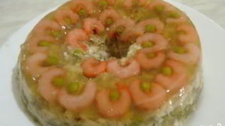 Заливное из рыбы и креветок