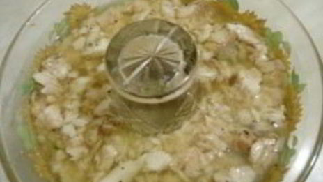 заливное из рыбы и креветок