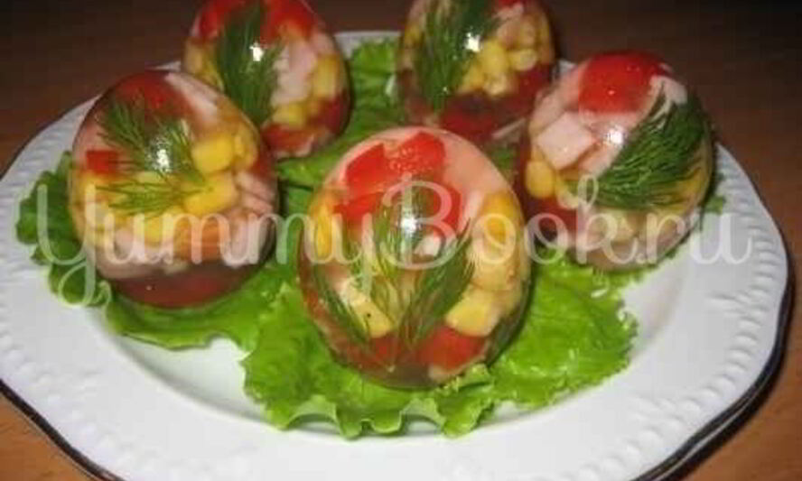 Рецепт заливного в яичной скорлупе