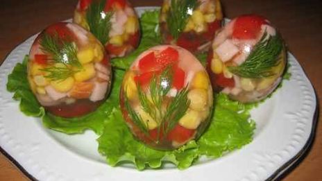 заливное в яичной скорлупе