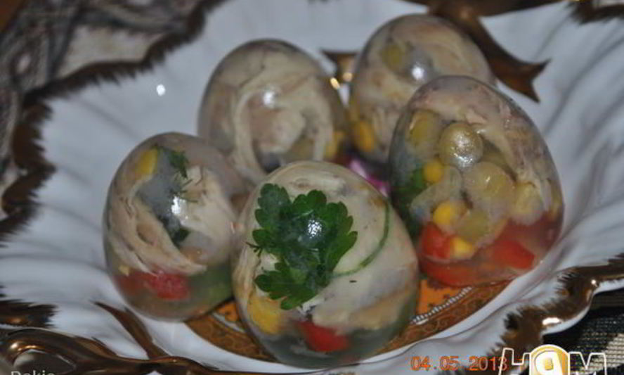 Рецепт заливного в яйце